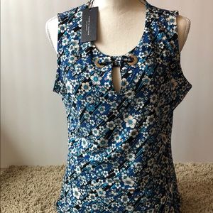 NEW Tommy Hilfiger Blue Floral Top